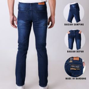 Celana Panjang Distro Jeans Lepis Slimfit Pria Dewasa Ukuran Jumbo Bigsize Bahan Denim Ngaret