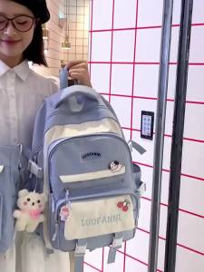 2026 New stylish and fresh school bag for girls in junior high high school and elementary school large capacity lightweight cute backpack
