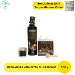 Madu Azzura Madu Hitam Pahit Plus Propolis Habatussauda 500 gram / Madu murni asli original Madu asli Madu murni