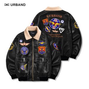 Jaket Bomber Pilot Kulit Imitasi A513 - X-Urband Official