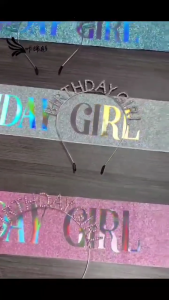 Hàn Quốc sinh nhật Cô Gái Headband lấp lánh công cụ chụp ảnh sinh nhật Cô Gái Sash bờm tóc tiaras sinh nhật hairband