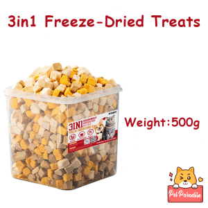 Freeze Dried Cat Food 3In1 500g Premium Freeze Dried Chicken Chicken liver Yolk Mixed 冻干宠物零食