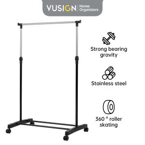 Vusign Adjustable Clothing Rack / Gantungan Baju Besi / Rak Baju / Stand Hanger Ketinggian Dapat Diatur  VS60X