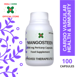 MX3 Mangosteen Herbal Food Supplement - Blood Sugar Control and Slimming - 50 & 100 Capsules 500mg Xanthone - Heal + Herb Brand - 100% Pure Mangosteen Pericarp - 2 Year Shelf Life - Take 2-3 Capsules After Meals Daily