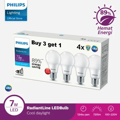Philips Lampu LED Radiantline Multipack LEDBulb 6500K Putih 7W