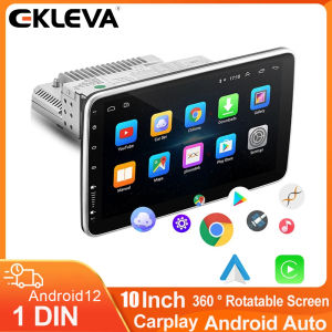 EKLEVA 360° Rotatable Screen UI 1DIN 4G Wifi Android 12 10.1 inch FM RDS Bluetooth WiFi Navigation Carplay Android Auto 2GB+32GB Carplay