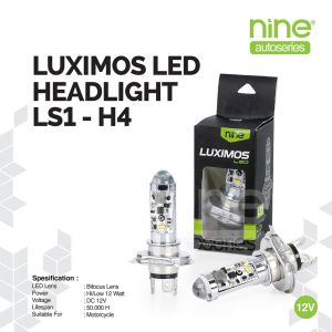 LUXIMOS Lampu Depan Motor Led H4 LS1 Bifocus Lens Led Putih Kuning (HI/LO) - NINE AUTOSERIES