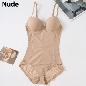 Womens One-Piece Bodysuit Shapewear Slimming Abdomen Waist Trainer Vest Slim Full Body Shaper Built-In Bra Camisole Tummy Control Slimming Underwear Waist Cincher Seamless Nylon Fabric Plus Size Sling