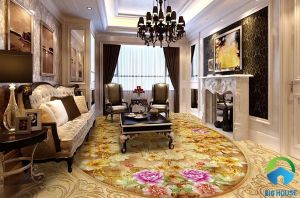 Tranh gạch lát sàn 3d phòng khách cao cấp - KSDC55