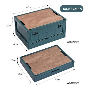 Yard Sale - Large Foldable Removable Picnic Storage Box Bins Lids-Folding Plastic Stackable Organizer with Handle Basket