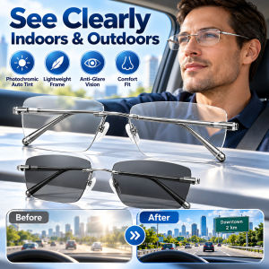 Gypsophila Smart Zoom Color-Changing Reading Glasses HD Anti-Blue Automatic Zoom Presbyopic Glasses