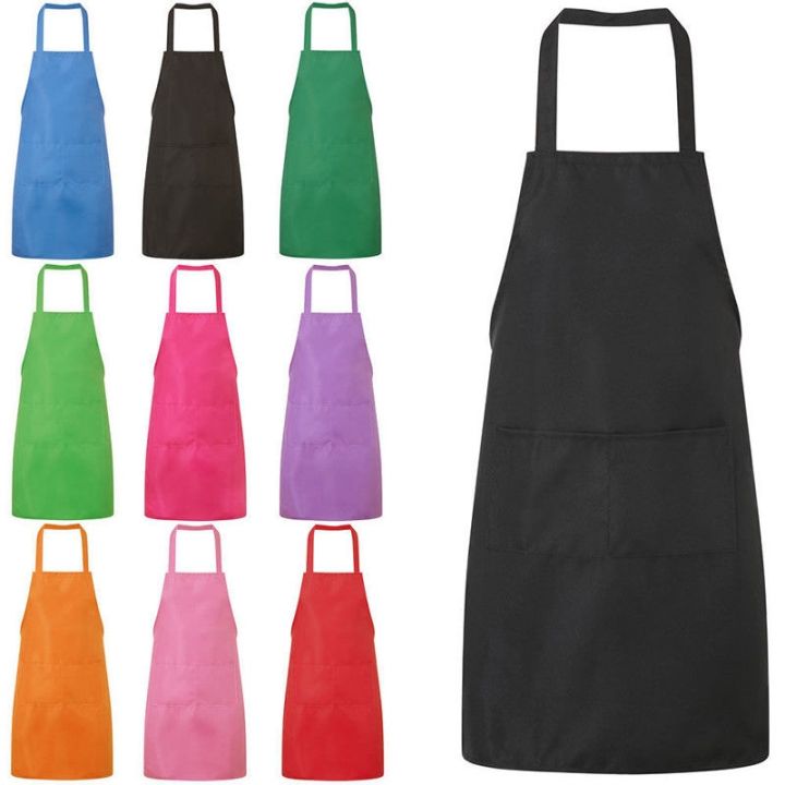 [sell hot] Pure Color Cooking Kitchen Apron Men Women Waterproof Baking ...