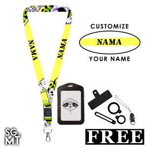 Lanyard Custom Nama Design MODEL 1 + 3 PCS Oring dan Gantungan HP