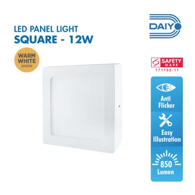Daiyo LPS 75-WW 12W LED Surfaced Panel Light Square Shape (Warm White)