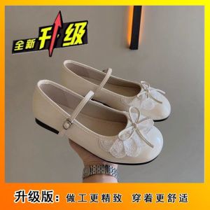 [Free Shipping] Spring Shallow-Mouth Bowknot Flat Shoes Versatile WomenS Leather Shoes Perfect For Pairing With Skirts