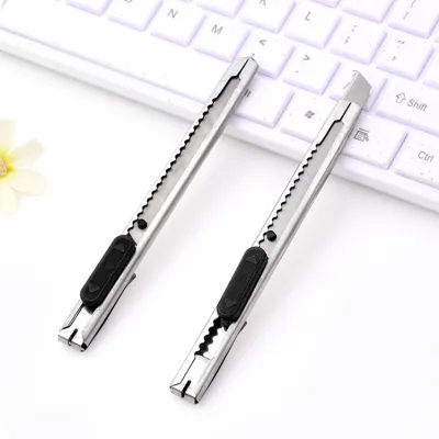 Dao Rọc Giấy Cắt Giấy Văn Phòng Vỏ Kim Loại - Lưỡi Dao Thép Siêu Sắc