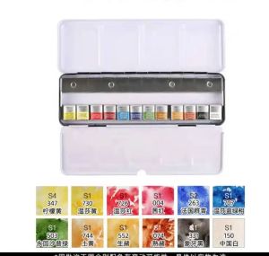 Imported WINSOR&NEWTON artist solid Аквариум pigment 12/24 color master level half watercolor set painting beginner art supplies