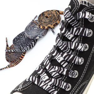 1 Pair Leopard print Shoe Laces For Sneakers Man And Woman Flat Shoelaces Printing Animal Pattern Sports Shoelace Accessories