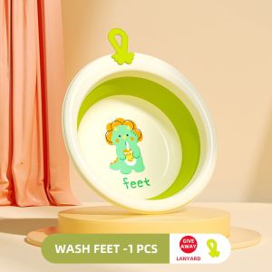 Baby Folding Washbasin Portable Kids Bath Bucket Multipurpose Plastic Collapsible Washing Butt Basin