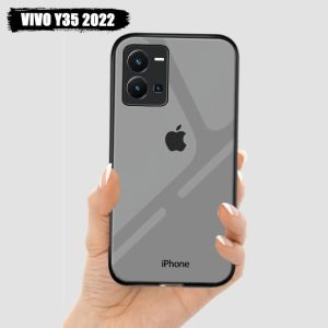 Softcase Glass Kaca VIVO Y35 2022 Motif Iphone Terbaru[M154] Casing HP VIVO Y35 2022 Terbaru - Case HP VIVO Y35 2022 Terbaru - Pelindung HP