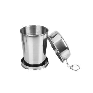 COUPLECOL Thép không gỉ Cốc gấp Di động Có thể gập lại Cốc cắm trại Cứng cáp Tái sử dụng Cốc có thể co rút ngoài trời Du lịch