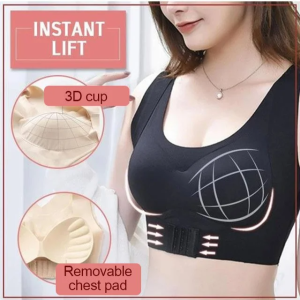 Womens sports bra Invisible gathering side closure underwear scar without steel ring breathable bra