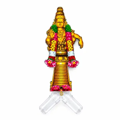 Traditional God Photo Magnetic Haldi Kumkum Holder with 2 Containers | Pooja & Festive Decor for Diwali Navratri & Indian Festivals | Pack of 1
