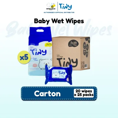 TINY Baby Wet Wipes 20 Wipes x 25 Packs (Carton)