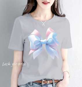 (COD)KAOS ATASAN MOTIF PITA/COTTON COMBED WANITA