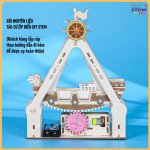 Mô hình Tàu Cư.ớP Biển DIY STEM. Mô hình lắp ráp gỗ đồ chơi trẻ em sáng tạo và sản phẩm stem . stemsanpi
