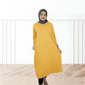 Midi Dress Wanita Clara Midi #2 BO Katun Combed 24s Long Tunik Terbaru 2023 OOTD Hijab Outfit