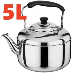 304 Stainless Steel Whistling Kettle Large Capacity Flat Bottom for Induction and Gas Stove Household Water or Soup Use