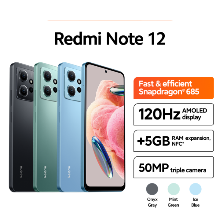 Xiaomi Redmi Note 12 4G Onyx Gray / 4+128GB / 6.67 AMOLED 120Hz Full HD+