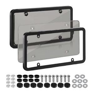NGFINV5 2Pcs Waterproof American Car License Plate Frame Transparent Universal Number Plate Car Plate Frame License Plate Protector 6Inchx12inch License Plate Tag Shield Cover For Truck Vehicles Auto