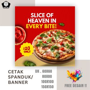 Spanduk Banner PIZZA 20K Bisa request Suka SUKA