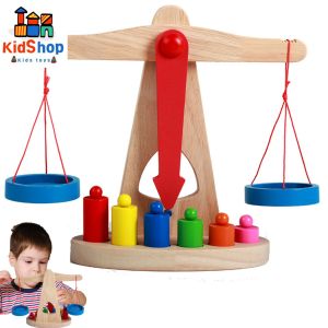 Wooden Scale Digital Balance Baby Wooden Toys For Kids Classic Balancing Game Blocks Educational Math Toy Child Learning Gift