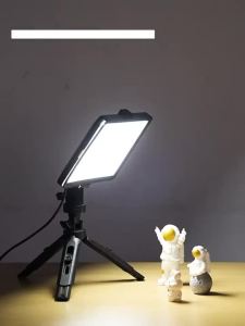6 inch Square Desktop Photography Lamp with 19CM Tripod Stand Dimmable Colors Light for Shooting FoodProduct