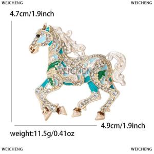 [COD] WEICHENG Vintage Court Style Enamel Galloping War Horse Brooches Pins For Women Clothing Accessories Men Fashion Suit Lapel Corsage