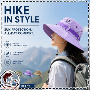 Women Bucket Hat Topi Hiking Camping Sun Hat Cotton Foldable Windproof Puppy Embroidery Cute