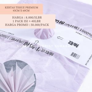 SFS - [5 LEMBAR] KERTAS TISSUE PREMIUM 40CM X 50CM BAHAN GLOSSY TAHAN AIR KERTAS TISU TISUE TISSU