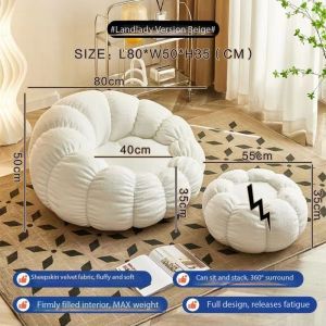 Lazy sofa Couch Lounge Mute Chair Armchair Small Pumpkin chair Living Room Bedroom Bean Bag Cover With Filling懒人沙发