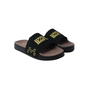 Moofeat - Oster Sandal Slide Slip On Casual Suede Hitam