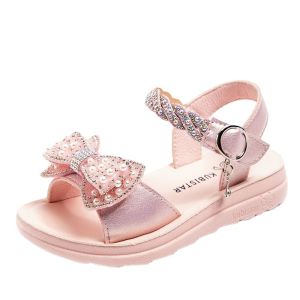 Dép Sandal Dép Quai Hậu Bé Gái 3-12 Tuổi Dép Xăng Đan Nơ NgọcQuai Dán Đính Đá Da Mềm Siêu Xinh Cho Bé Gái