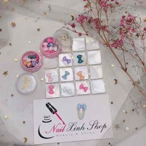 [Mới ] Hũ trang trí móng nail - 6 charm nơ / charm nơ hot nail 2021