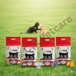 Cát Vệ Sinh Đậu Nành Cho Mèo SOYPAW Chất Lượng Cao 6L -ít Bụi-Khử Mùi Mạnh-Vón Tốt- An Toàn