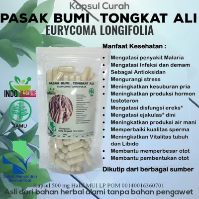 Kapsul PASAK BUMI - TONGKAT ALI 100/200/300 pcs Antioksidan Hormon Testoteron & Vitalitas Pria