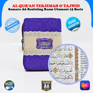 Alquran Terjemahan dan Tajwid Warna Resleting Al Quran Wanita Samara Ukuran Kecil A6 Halim Quran