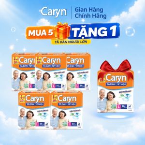 [MUA 5 TẶNG 1] Tã Dán Người Lớn Caryn CAM Chính Hãng SIêu Thấm Hút Chống Tràn Ban Đêm Bỉm Người Già Caryn Size M L XL