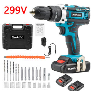 Makita สว่านไร้สาย 3 ระบบ 359V มีระบบกระแทก สว่าน แบตเตอรี่ Li-ion อย่างดี 2 ก้อน สว่านกระแทก พร้อม ดอกสว่าน และ อุปกรณ์