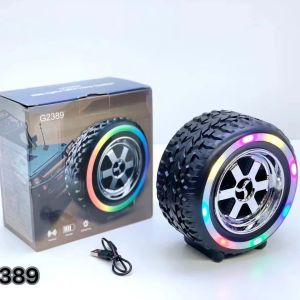 Popular G2389 Tire RGB Bluetooth Speaker Portable Multi-Function Subwoofer Outdoor TWS Card